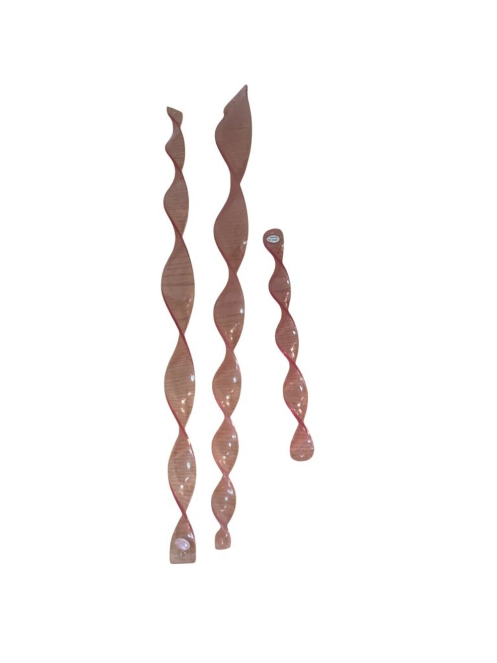 Pink Windsicle Spiral Twister Acrylic Hanging Wind Spinner Fairies Set of 3